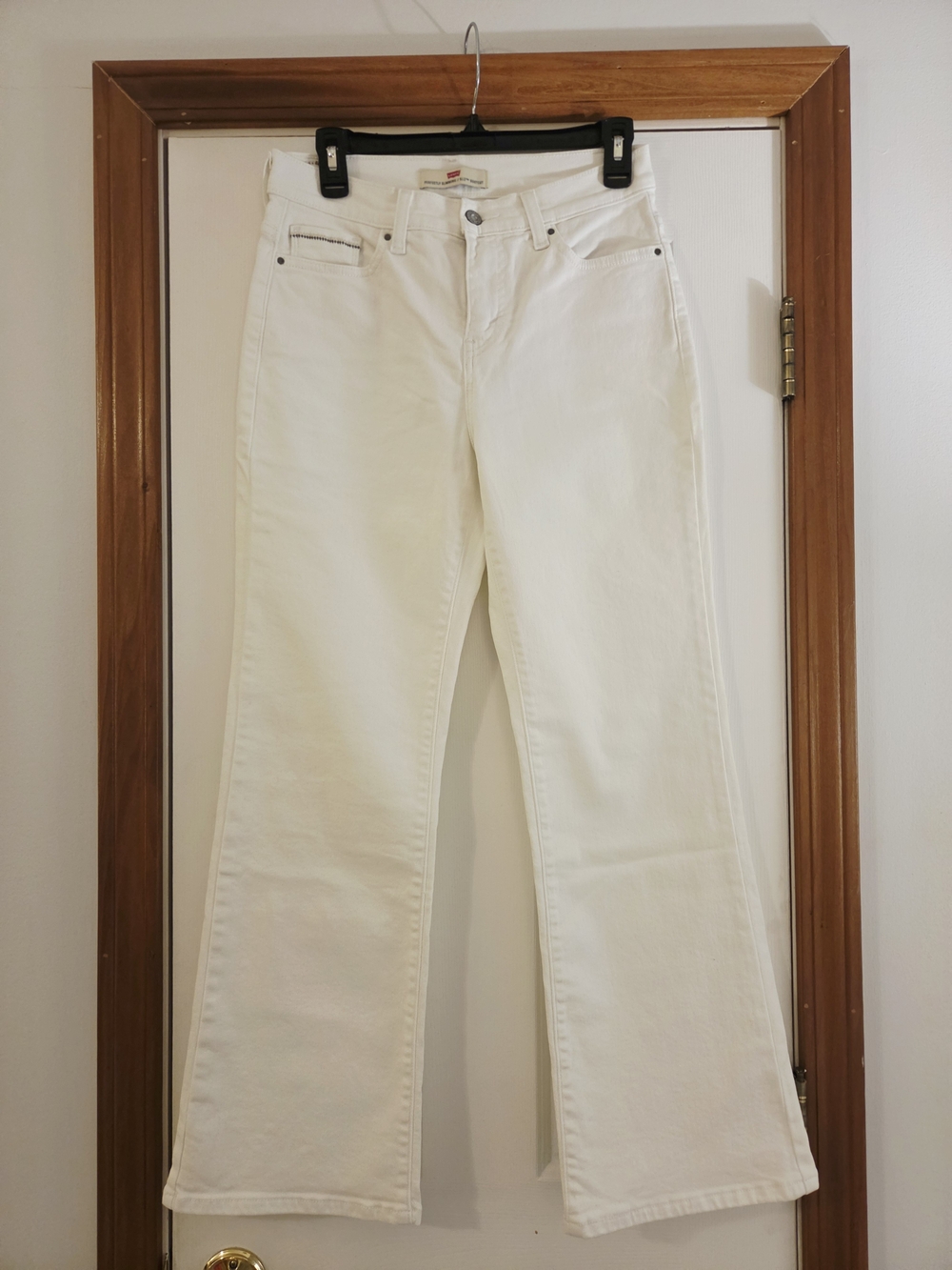 Levis White Perfectly Slimming 512 Bootcut Jeans